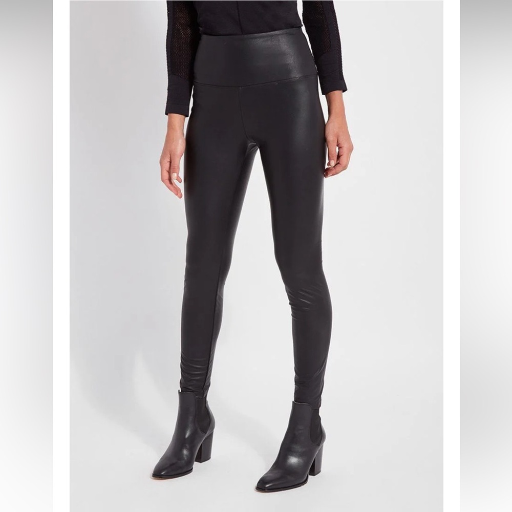 Lyssé Kohl Black Textured Leather Legging (28.5" Inseam)
